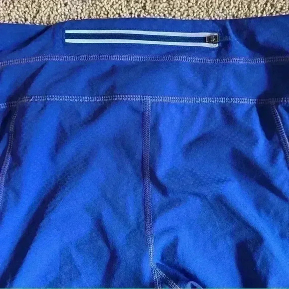 Athleta Capri Leggings Blue Size Small W/ Stash Pocket Workout Bottoms Yoga - Picture 8 of 8